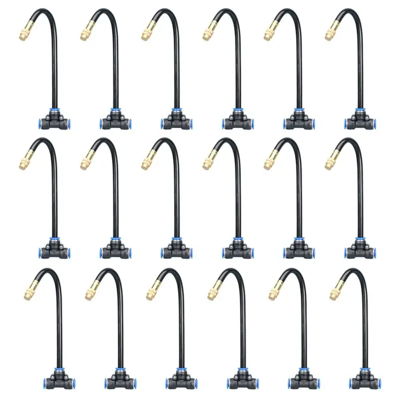 [NEWA64Z!】 Drip Irrigation System Components- T-Connector 8Mm Tubing Emitters, 15-Piece Rustproof Sprinkle Nozzles For Plants In