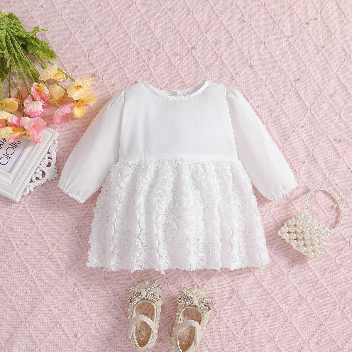 

Children's clothing baby jumpsuit autumn new baby girl clothes girl long-sleeved princess dress romper climbing clothes