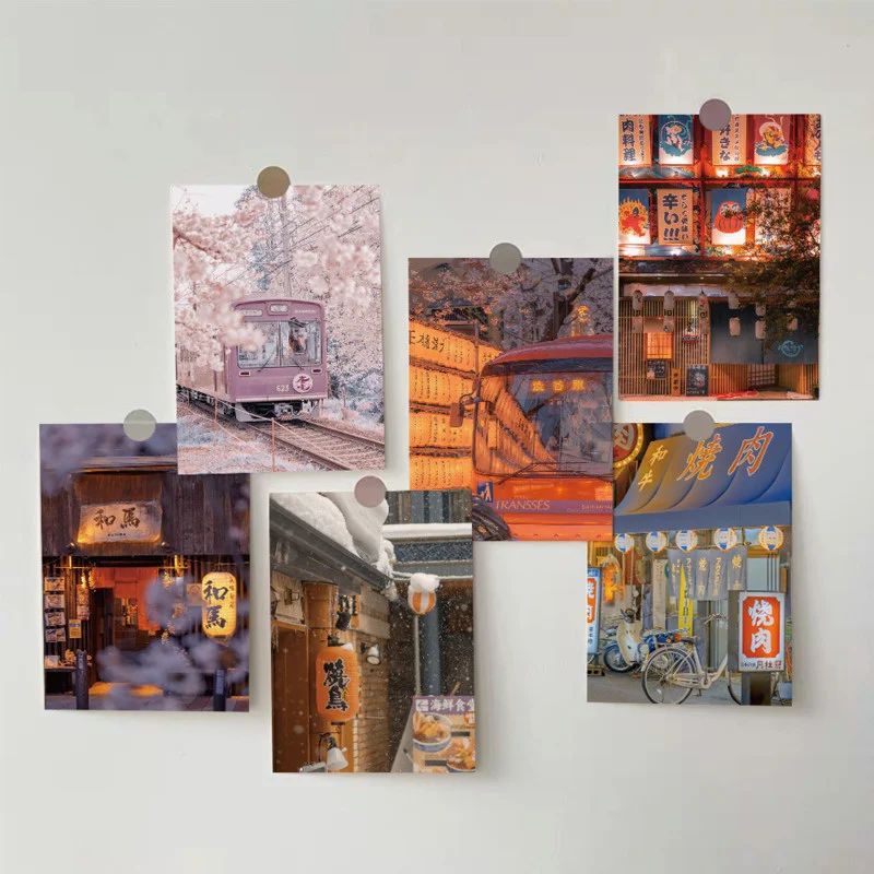 Ins Japanese Style Tavern Decorative Card Dining Room Background Wall Decor Postcard Home Decor Diy Photo Props 10 Sheets