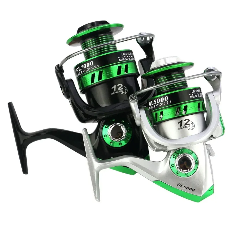 

Новая рыболовная катушка EASYFISH с металлической шпулей, 12 подшипников, серия GL1000-7000, передаточное число 5.5:1