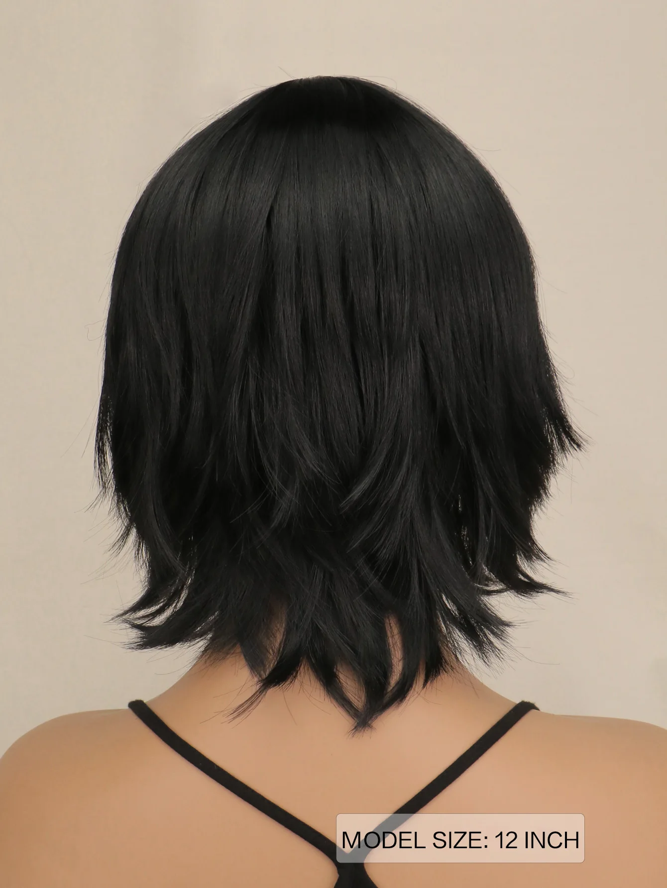 Peruki cosplay anime, krótkie, czarne, na Halloween, Boże Narodzenie, imprezy kostiumowe, krótkie peruki damskie, czarne peruki męskie, peruki dla chłopców i mężczyzn.