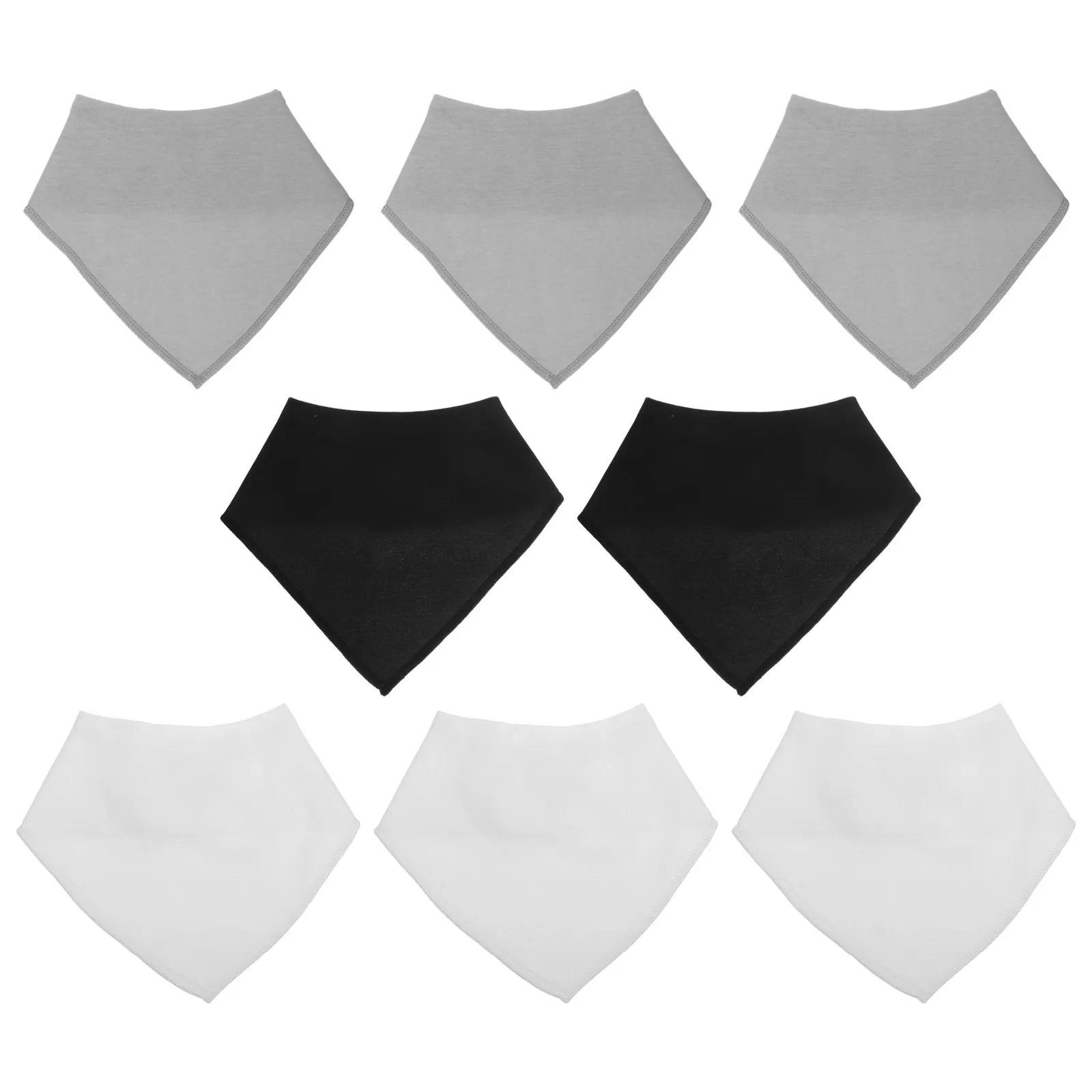 

8Pcs Simple Bib Cotton Material Newborn Triangle Scarf for Drool Control Feeding Time Protection Lightweight Washable Travel