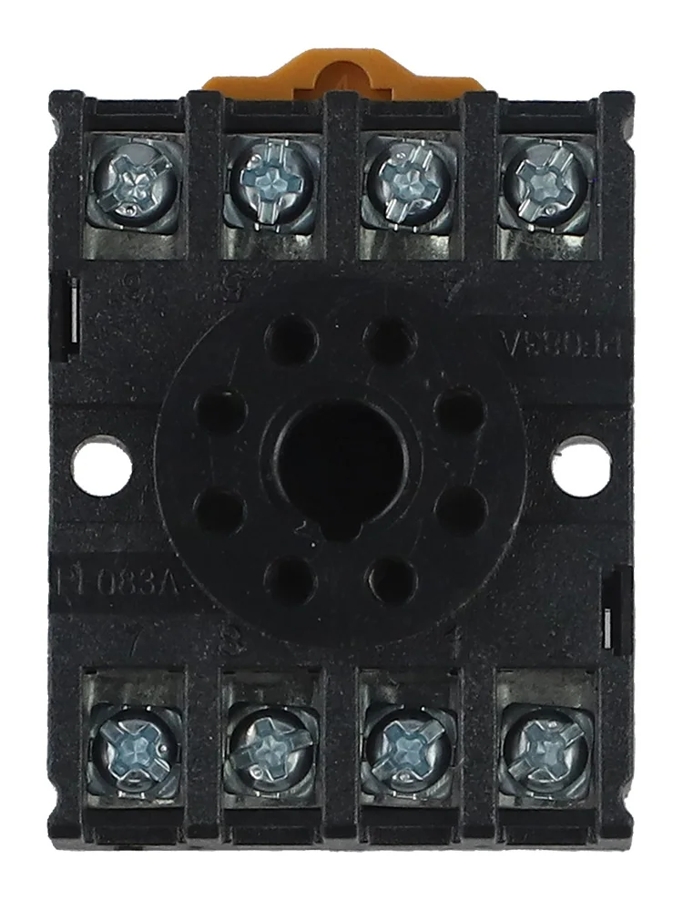Black Timer Relay Socket Plastic Shell Standard Screw Hole Position U Installation Buckle Electrical Control Systems