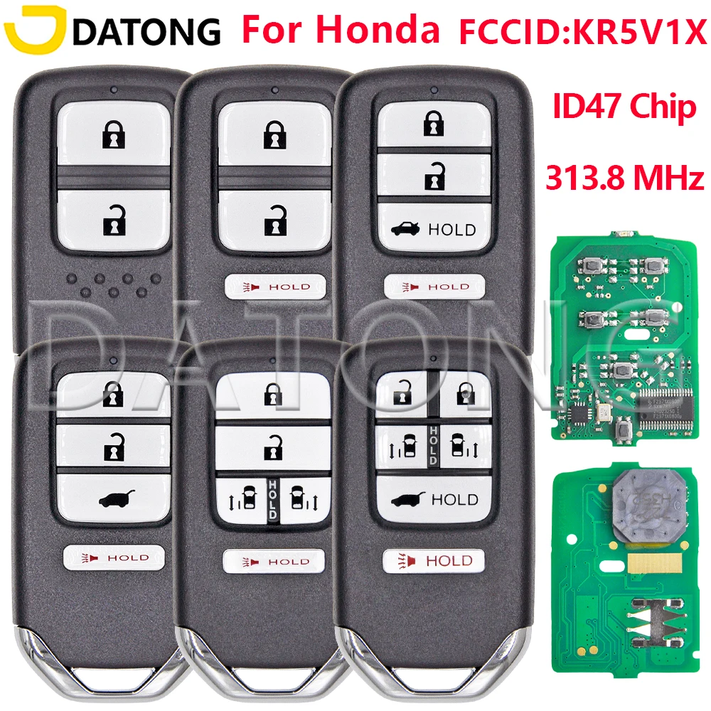 Datong KR5V1X ID47 Chip 313.8MHz Promixity Car Remote Key For Honda Odyssey Fit Accord New inspire Jazz Xrv Venzel Clarity