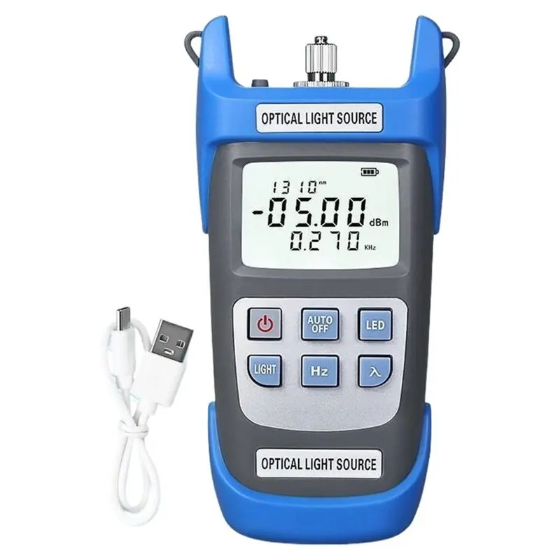 A53M-A-C710A Rechargeable Optical Fiber Stable Light Source Fiber Optic Testing Tool OLS Built-In LED Lighting