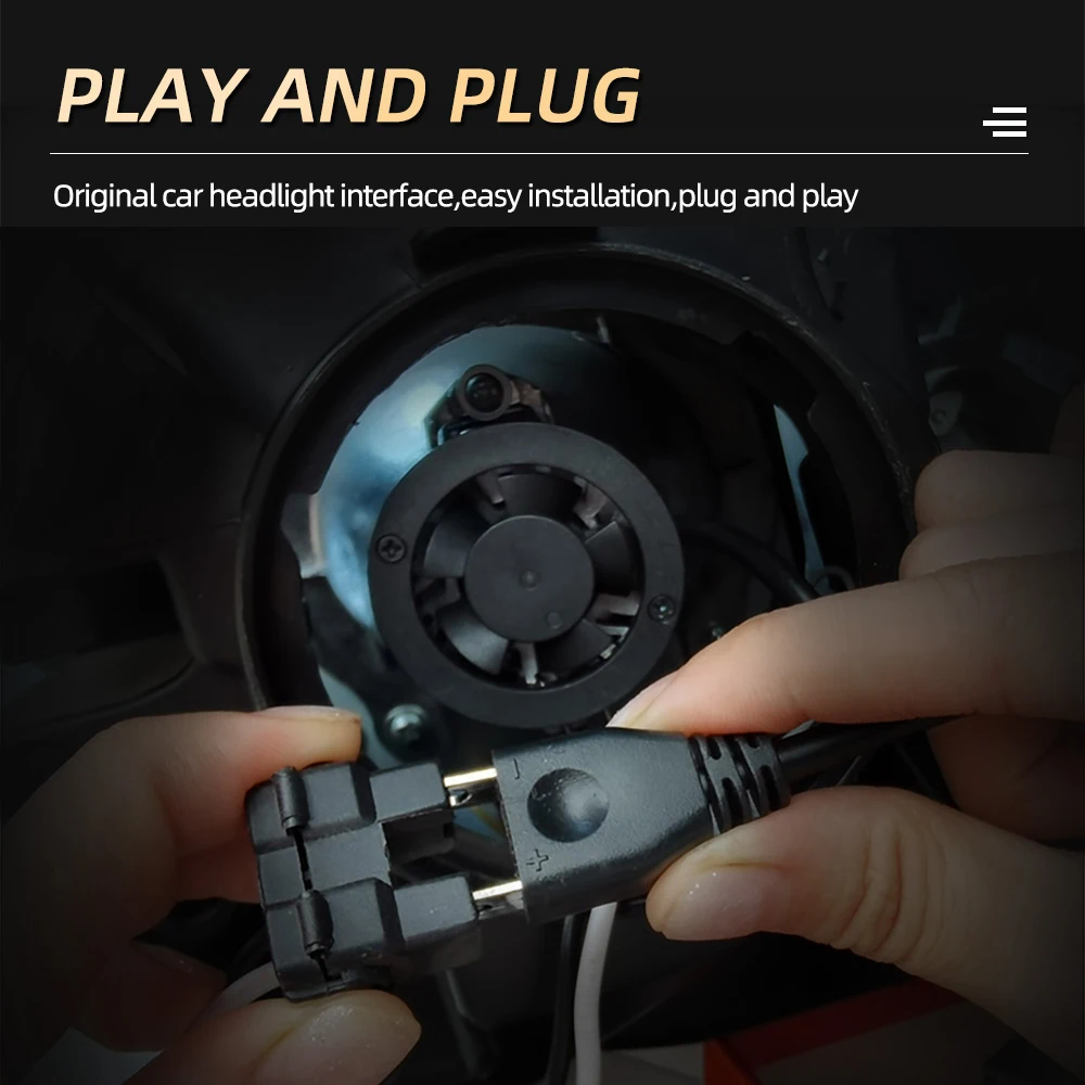 مصباح أمامي LED مزدوج اللون، 80 وات 12 فولت/24 فولت مناسب عالمي 3800 ك/6000 كلفن للقيادة في جميع الأحوال الجوية، التوصيل والتشغيل، المصابيح البديلة