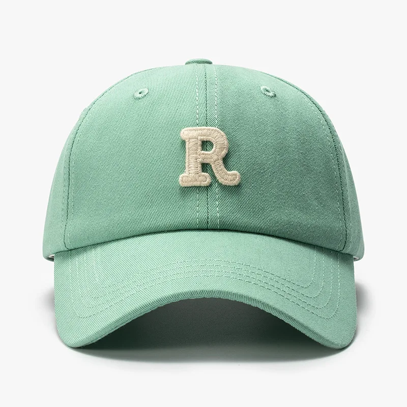 Vintage-Inspired Adjustable Baseball Cap with Embroidered R Letter,Perfect for Golf & Casual Wear