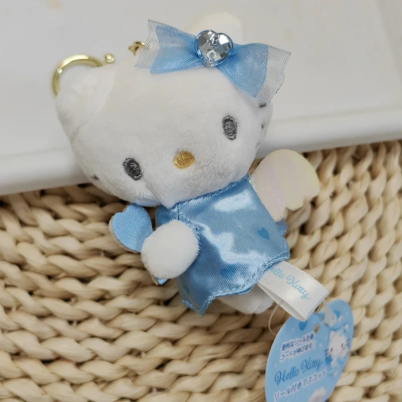 Olá kitty anjo enfermeira brinquedos de pelúcia kawaii chaveiro telescópico mochila pingente acessórios meninas festival tema presentes