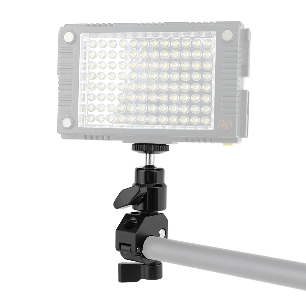 HDRIG-abrazadera de varilla de liberación rápida de 15mm y soporte de cabeza de bola de tornillo de pulgar de 1/4 "-20 (perilla de bloqueo negra) para extensión de varilla