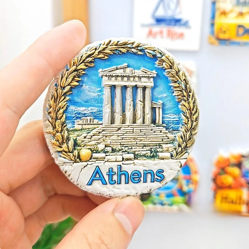 الهدايا التذكارية اليونانية أثينا معبد الباثرينون سانتوريني مغناطيس الثلاجة ديكور المنزل هدايا الزفاف زيوس ملصقات الثلاجة #2