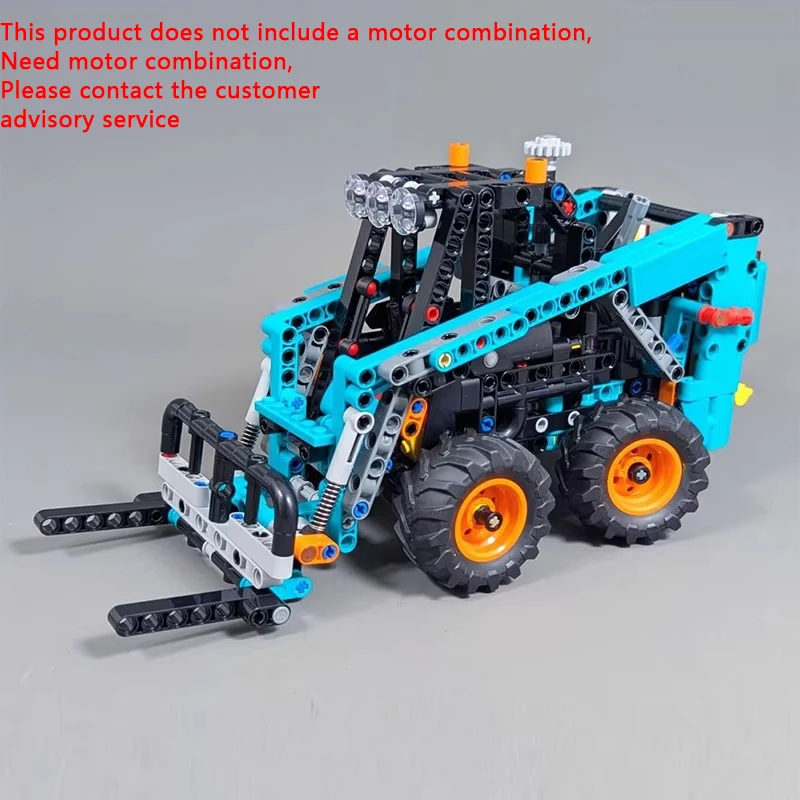 City Car Model MOC Building Bricks Blue Compact Loader Modular Technology Gifts Holiday Assemble Toys Suit Display