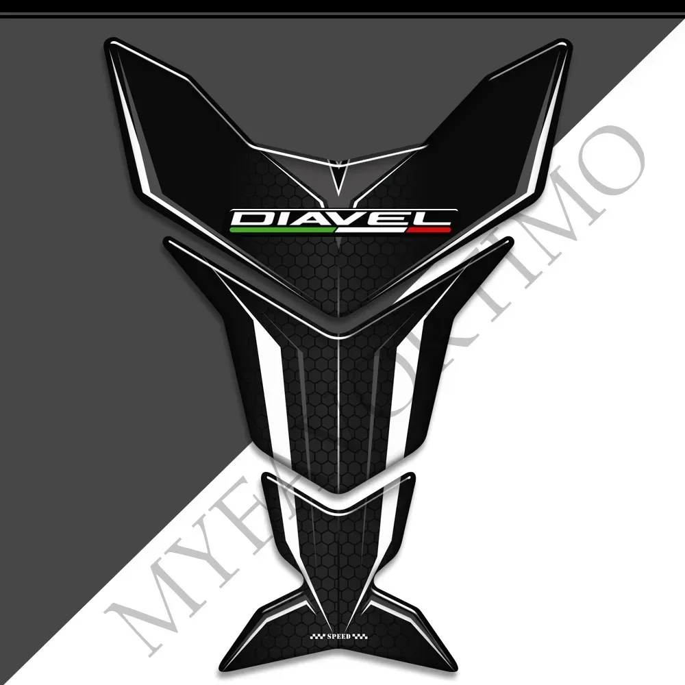 For Ducati Diavel S 1260S V2 V4 Decals Stickers Tank Pad Knee Kit Gas Fuel Oil Protection Fairing Emblem Logo Fender