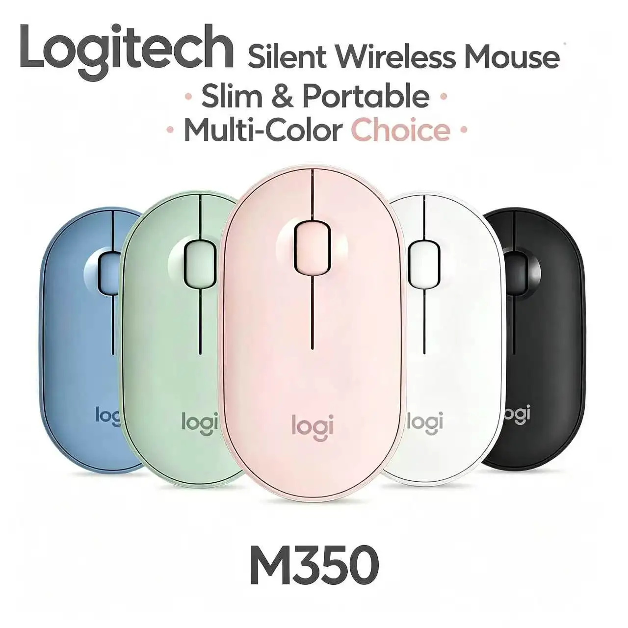 Logitech M350 Pebble Wireless Mouse Lightweight Silent Mute Mouse For Student Office Laptop Mac Book