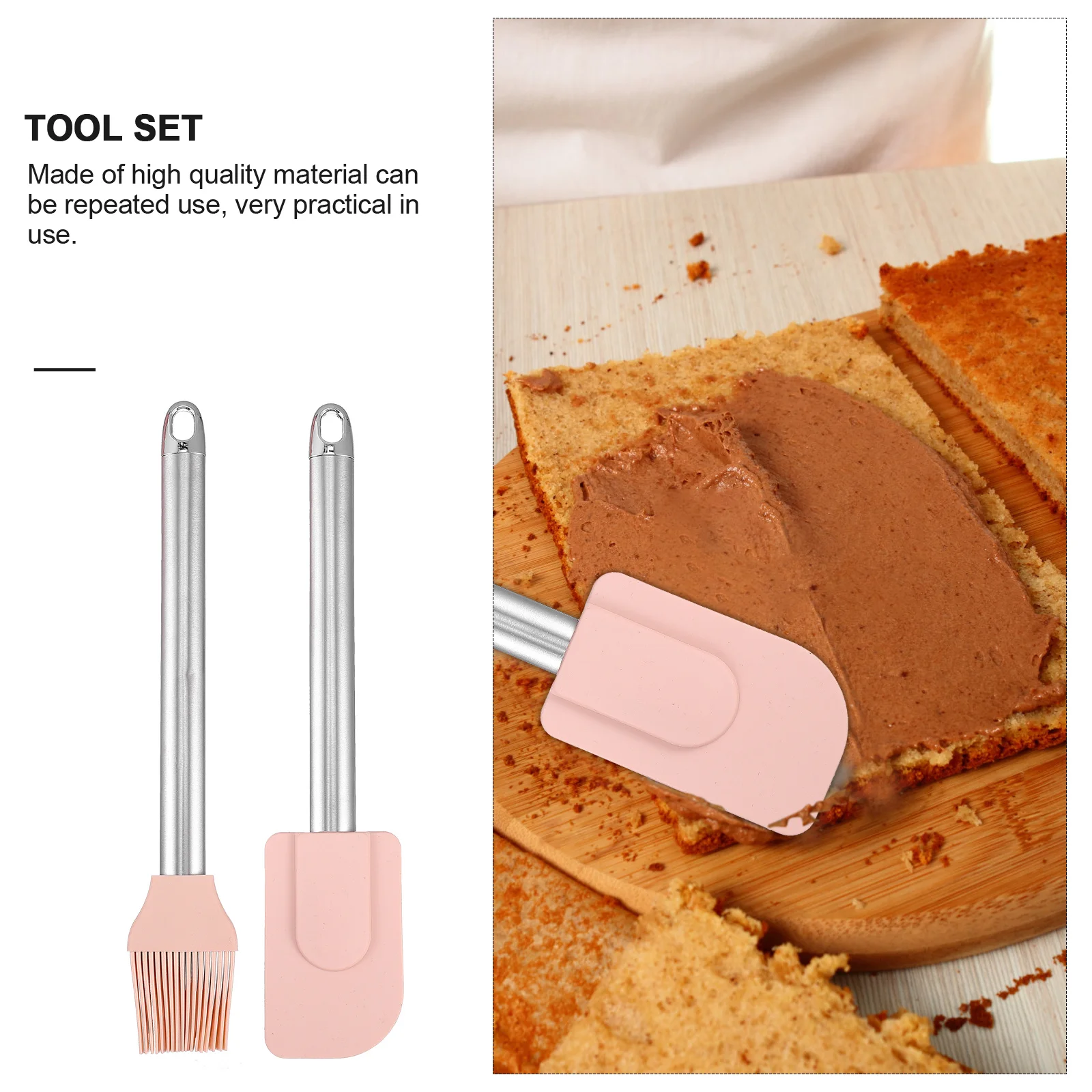 

3Pcs Silicone Cake Cream Scraper Oil Brush Set Corrosion-Resistant Non-Stick Baking Tool Kit for Cake Mould Decoration