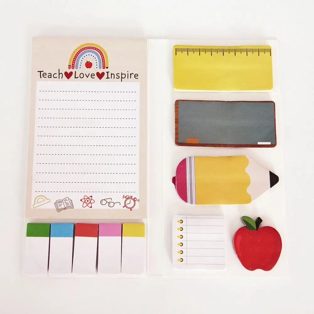 Teachers' Day Theme Teacher Sticky Notes To Do List Self-Stick Sticky Note Pads Combination Multi-piece Set Writing Memo Pads