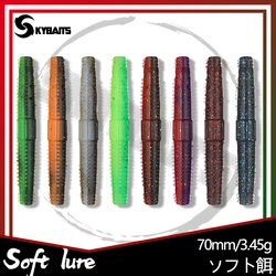 Loogdeel 8PCS 7cm/3.45g Tpr Ned Worm Fat Worm Finesse Rig Floating Swim Bait Stickbait Soft Fishing Lures Swimbait Bass Pike