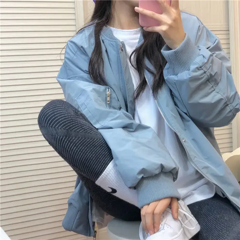 Parka Donna Inverno Solido Semplice Elegante Vintage BF Streetwear Tasche calde con cerniera Ulzzang Popolare Adolescenti Capispalla Ins Trendy