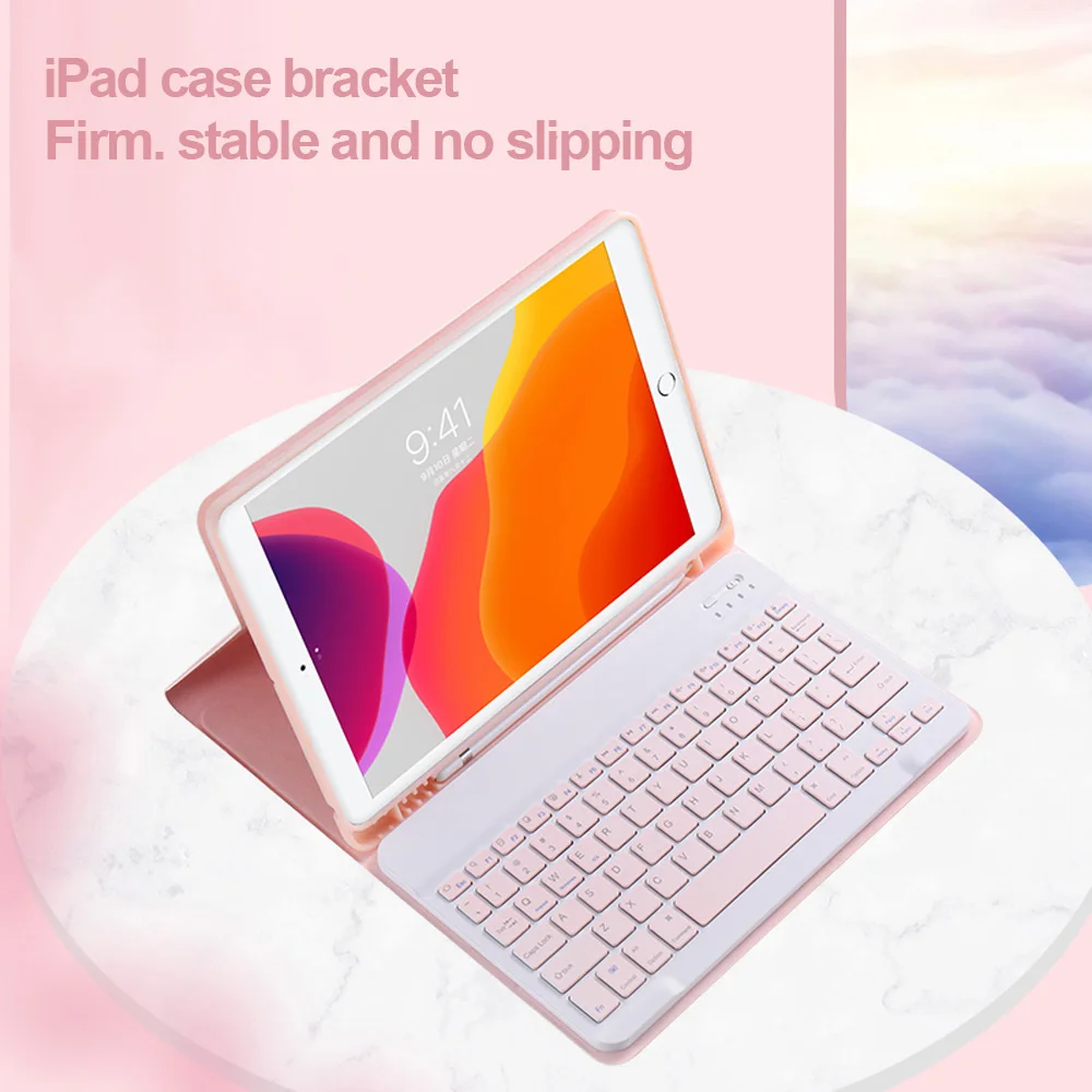 Bluetooth Keyboard Bright Color Leather Case for iPad 9.7-inch (2018)/(2017)/Pad Air (2013)/Air 2/Pro 9.7 inch (2016)