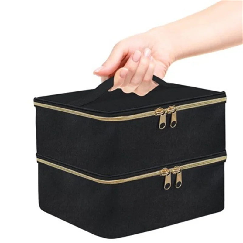 Portable 1PC Nail Polish Storage Bag Essential Oil Storage Nail Products Baking Lamp 30 Bottles To Accommodate Storage Box view 3