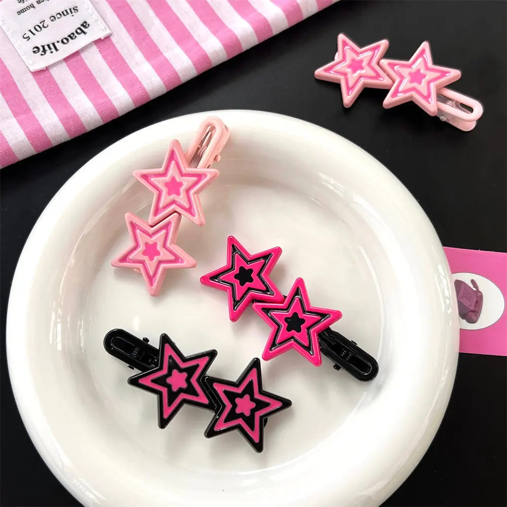 5Pcs Sweet Cool Wind Star Series Hairpin ins Spicy Girl Bang Hairpin Side Clip Headwear Clip Duck Mouth Clip