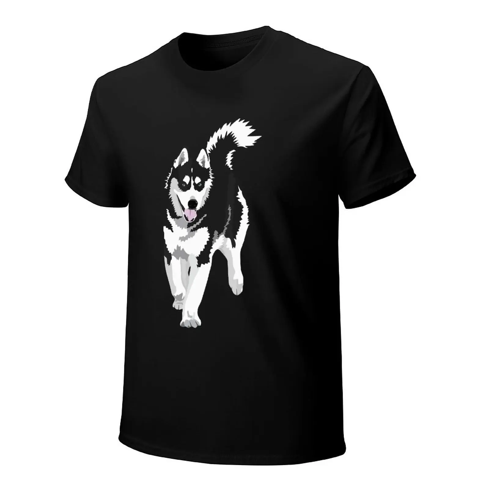 More Design Black And White Siberian Husky Huskies Snow Dog Men Tshirt Tees T-Shirt O-neck T Shirts Women Boys 100% Cotton