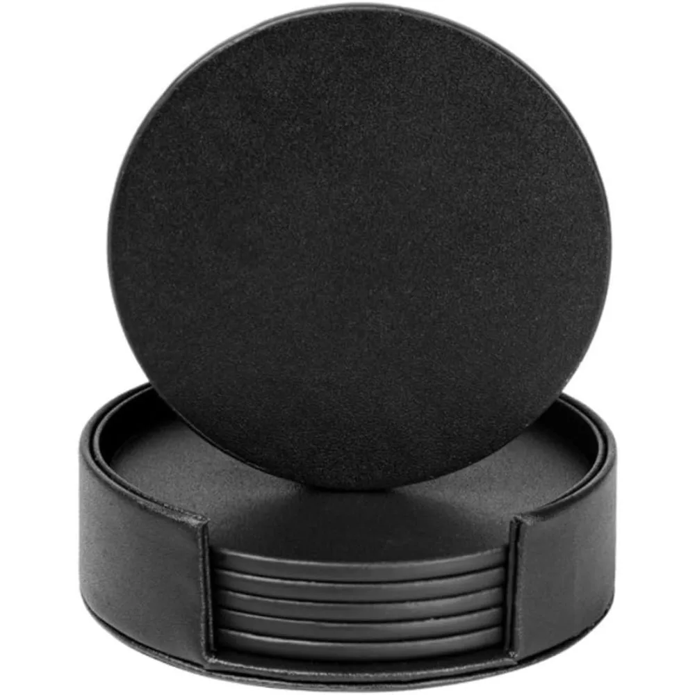 

Drink Coasters Set of 6 Leather Coasters Spill Protection for Table Desk,Durable and Non Slip Leather Coaster Perfect for Common