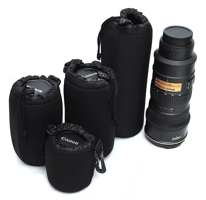 Сумка для объектива камеры S M L XL, неопреновый водонепроницаемый мягкий чехол для объектива, подходит для Canon Nikon, Sony Fujifilm, аксессуары для объективов