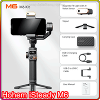 Hohem iSteady M6 Kit Handheld Gimbal Stabilizer Selfie Tripod for Smartphone with AI Magnetic Fill Light Full Color Video Lights
