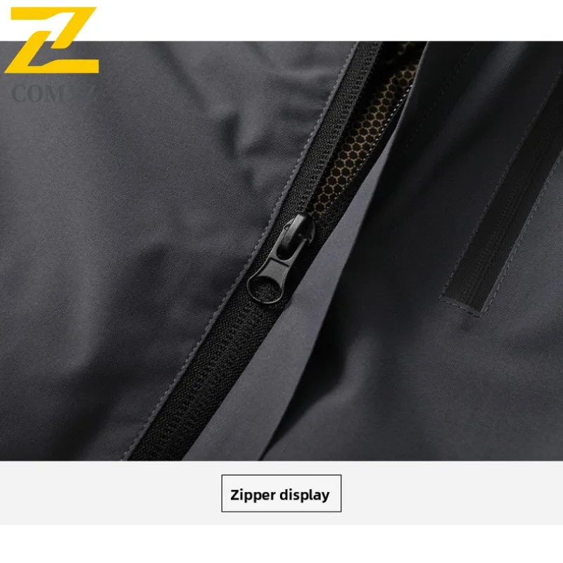 COMXZ 2025 Winter Graphene Stand Collar Cotton Jacket Hooded Waterproof Windproof Outdoor Sports Casual Warm Coat Men Streetwear