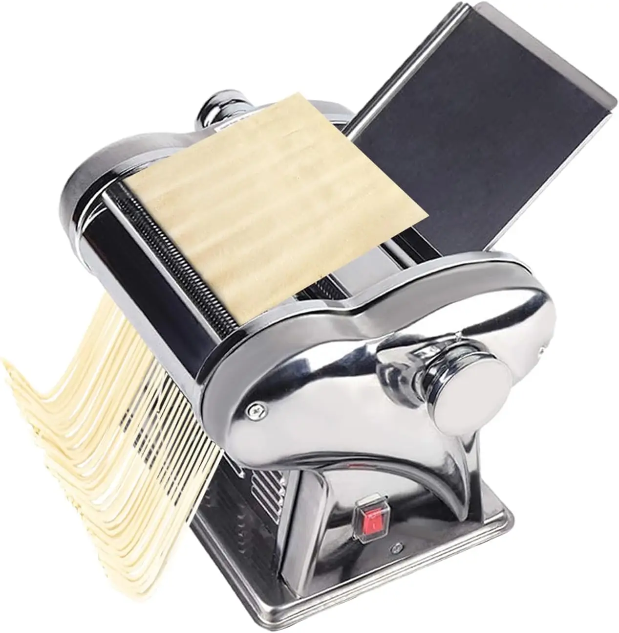 Electric Pasta Maker Pasta 2 Blades, Stainless Steel Double Knife Press With Adjustable Thickness Settings