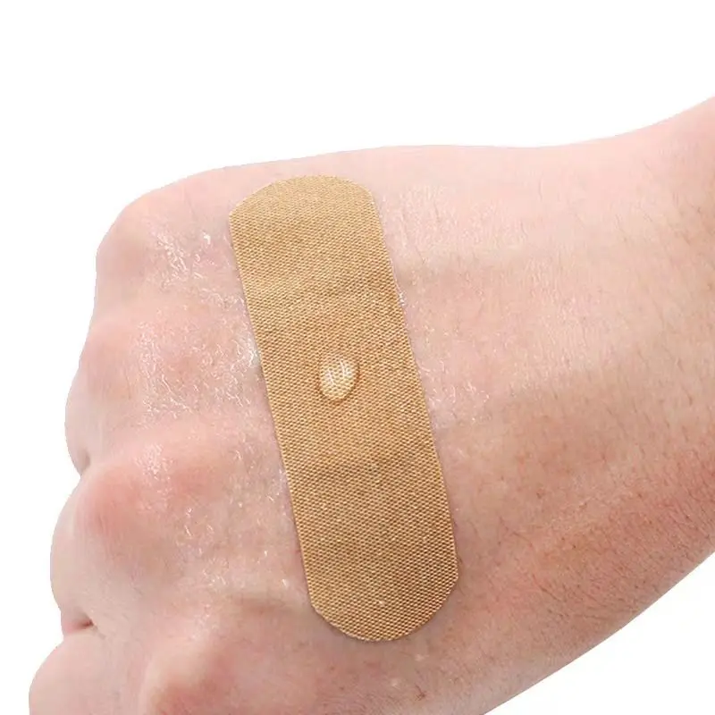 Emplastros adesivos elásticos à prova d'água Band Aid Patch de primeiros socorros Emplastros de curativo ferida Tiras de Woundplast 100pcs por conjunto