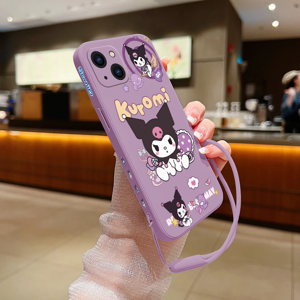 Cute Cartoon Kuromi Phone Case For Xiaomi Poco M5 X5 F5 F4 X4 M4 F3 X3 M3 F2 X2 Pro C40 4G 5G GT Liquid Silicone Cover