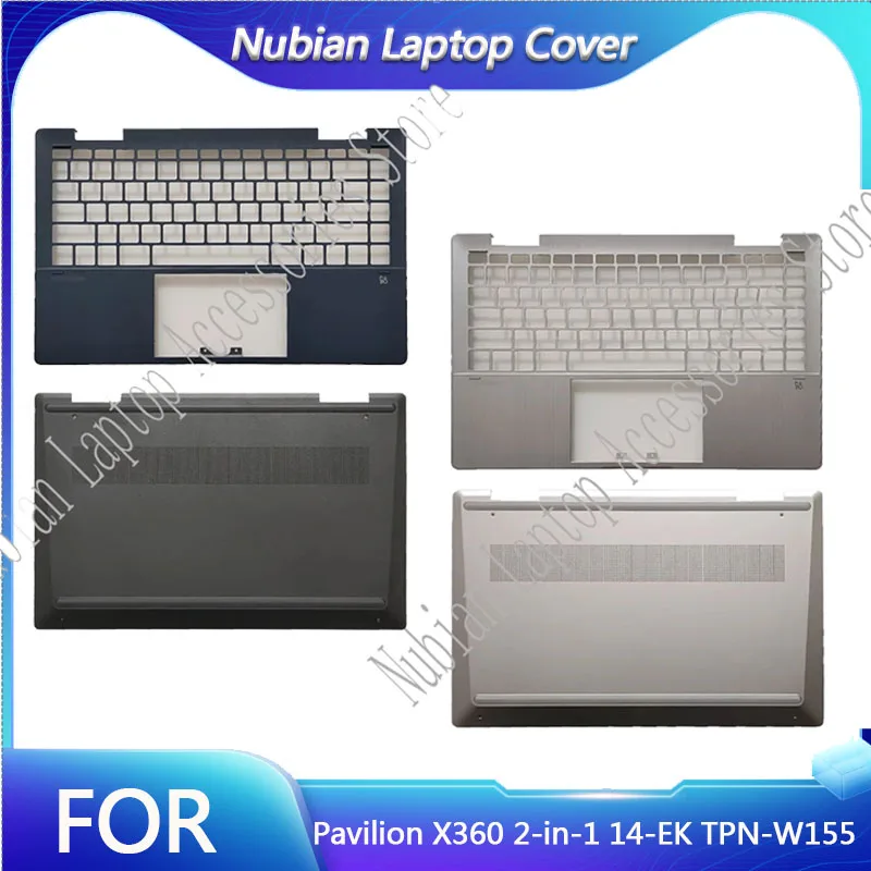 For Pavilion X360 2-in-1 14-EK TPN-W155 palm rest bottom shell upper lower case N09441-001 N09442-001