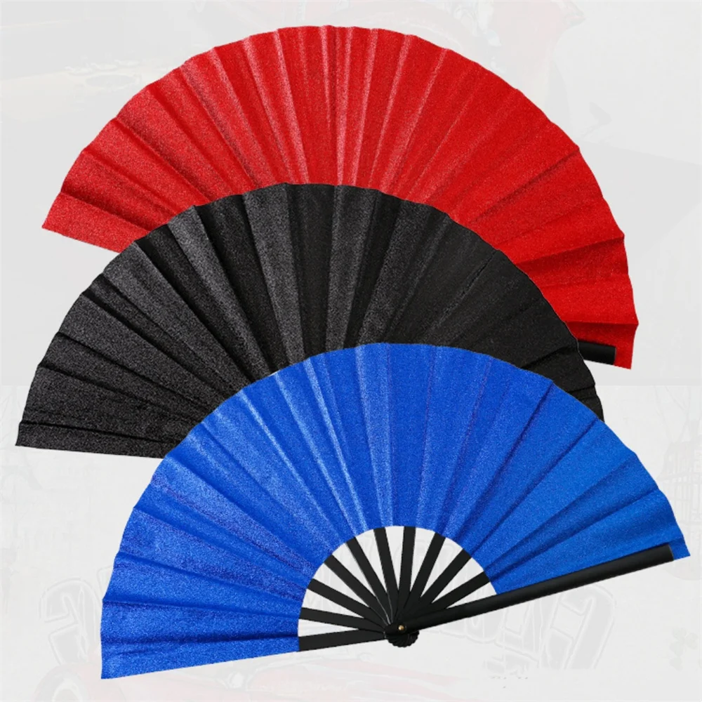 New Sparkling Folding Fan Bright Color Rainbow Starry Sky In The Dark Festival Performance Hand Fans Women Girl Party Dance Fan