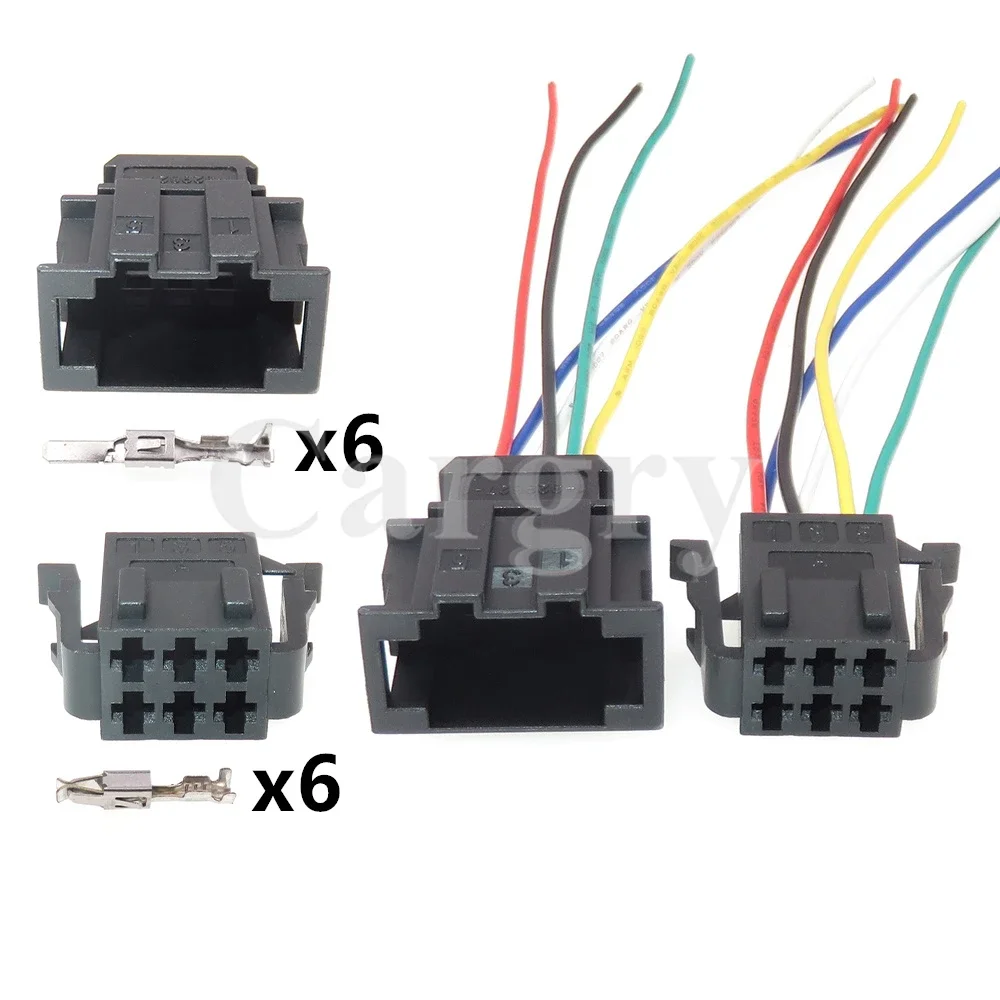 1 Set 6P 1-929627-1 1-929621-1 191972733 AC Assembly Auto Wire Harness Unsealed plug Electric Car Seat Switch Socket For VW
