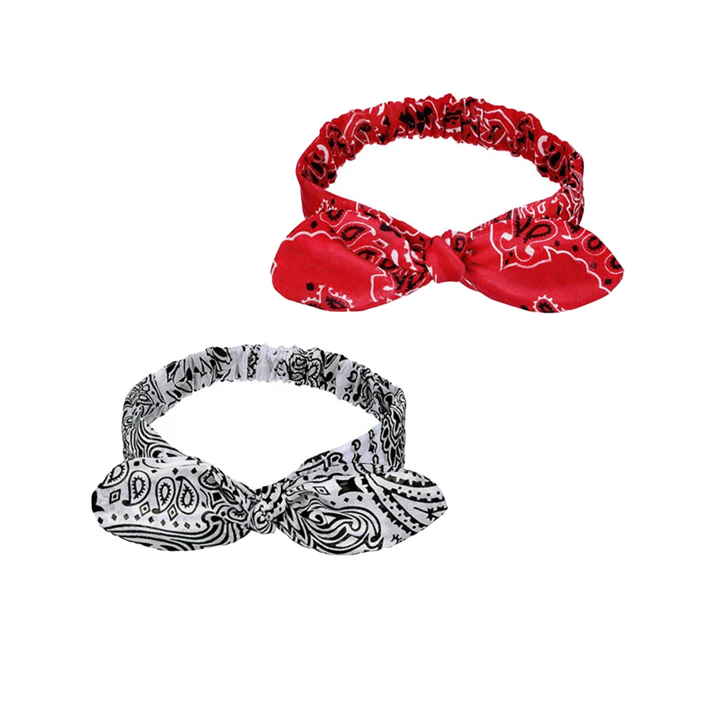 

2 Pcs Rabbit Ear Hair Elastic Headb s for Women Breathable Comfortable Anti Slip Hairstyle Accessories Retro Chic Design