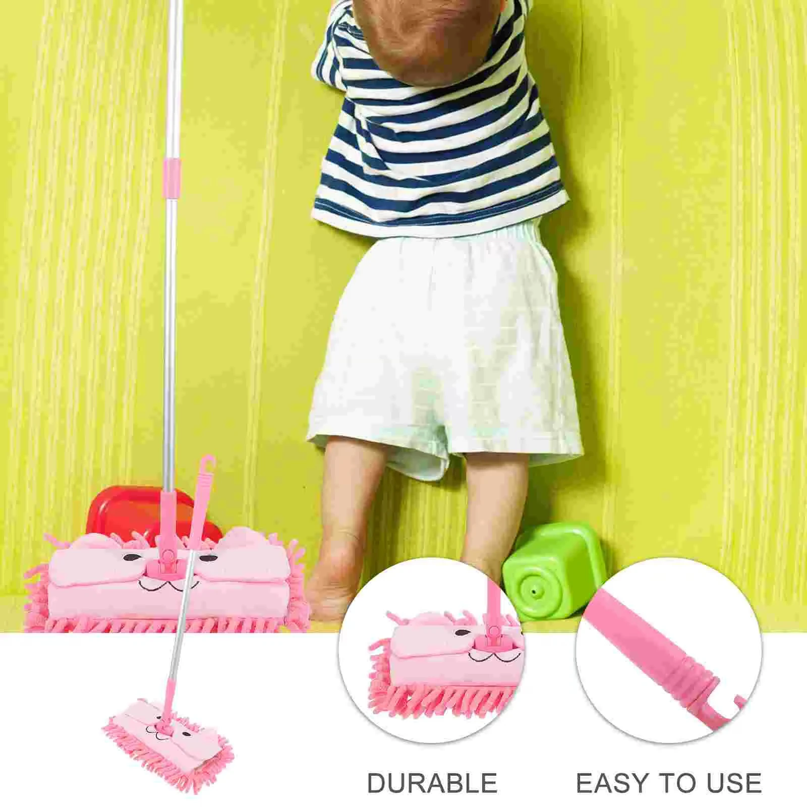 Kids Mop Cleaning Tool Strong Absorption Mini Simulation Cleaning Set Educational Pretend Play Activity for Toddlers Home Skill