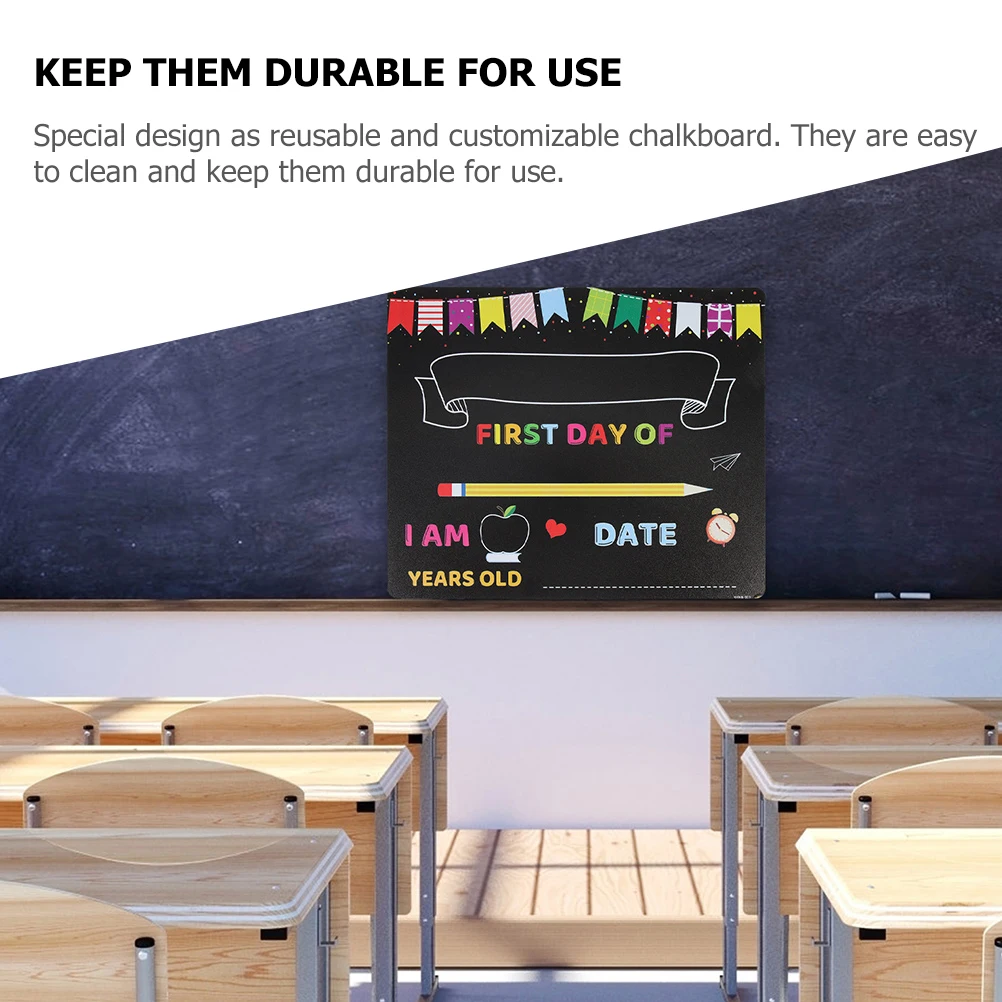 

2Pcs Children Writing Blackboard PVC Reusable School Sign First Day Preschool Plastic Kids Supply Classroom Decor