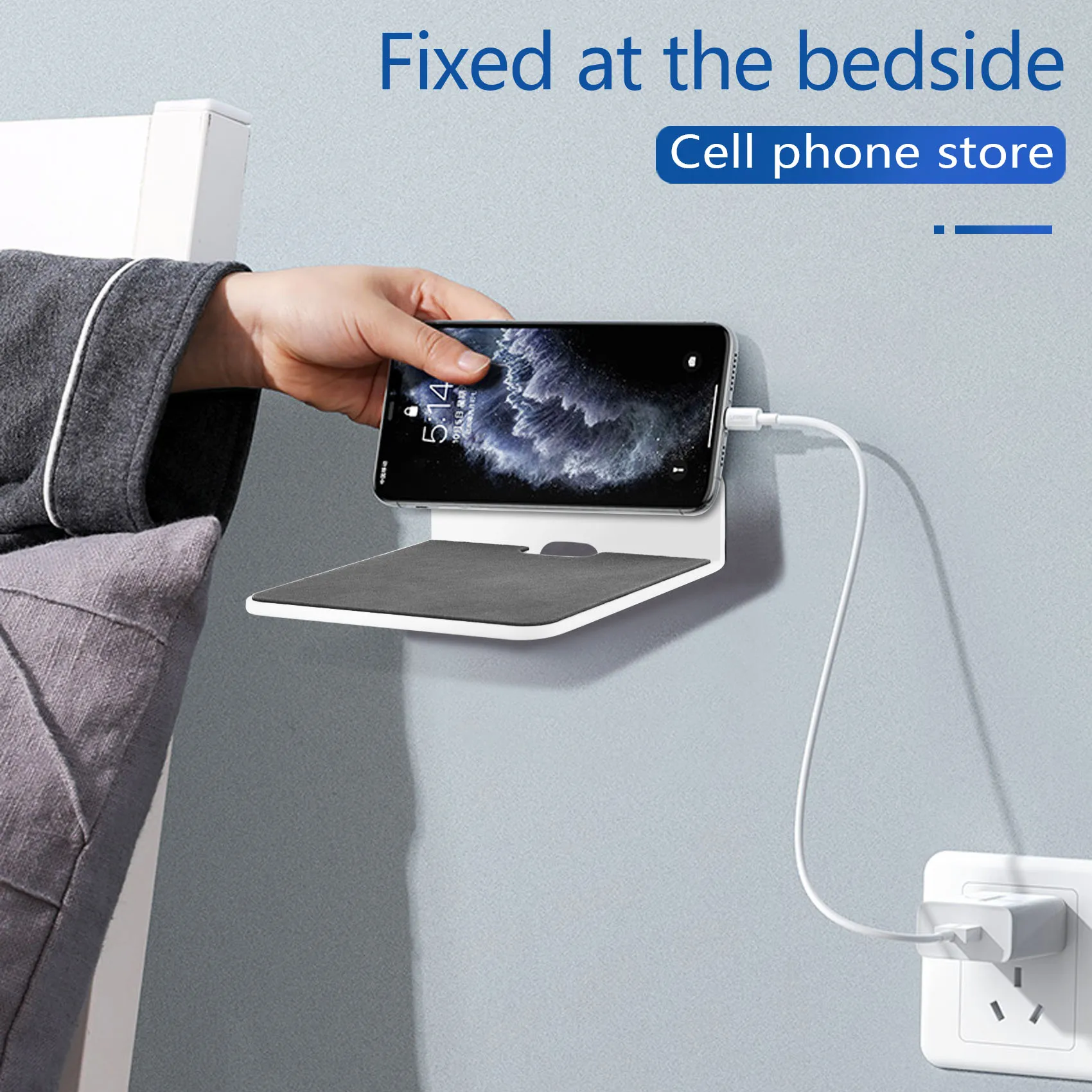 B68A 2-pack wandplank luidsprekerstandaard, acryl wandmontage displayplank voor Bluetooth-luidspreker, webcam, mobiele telefoons,