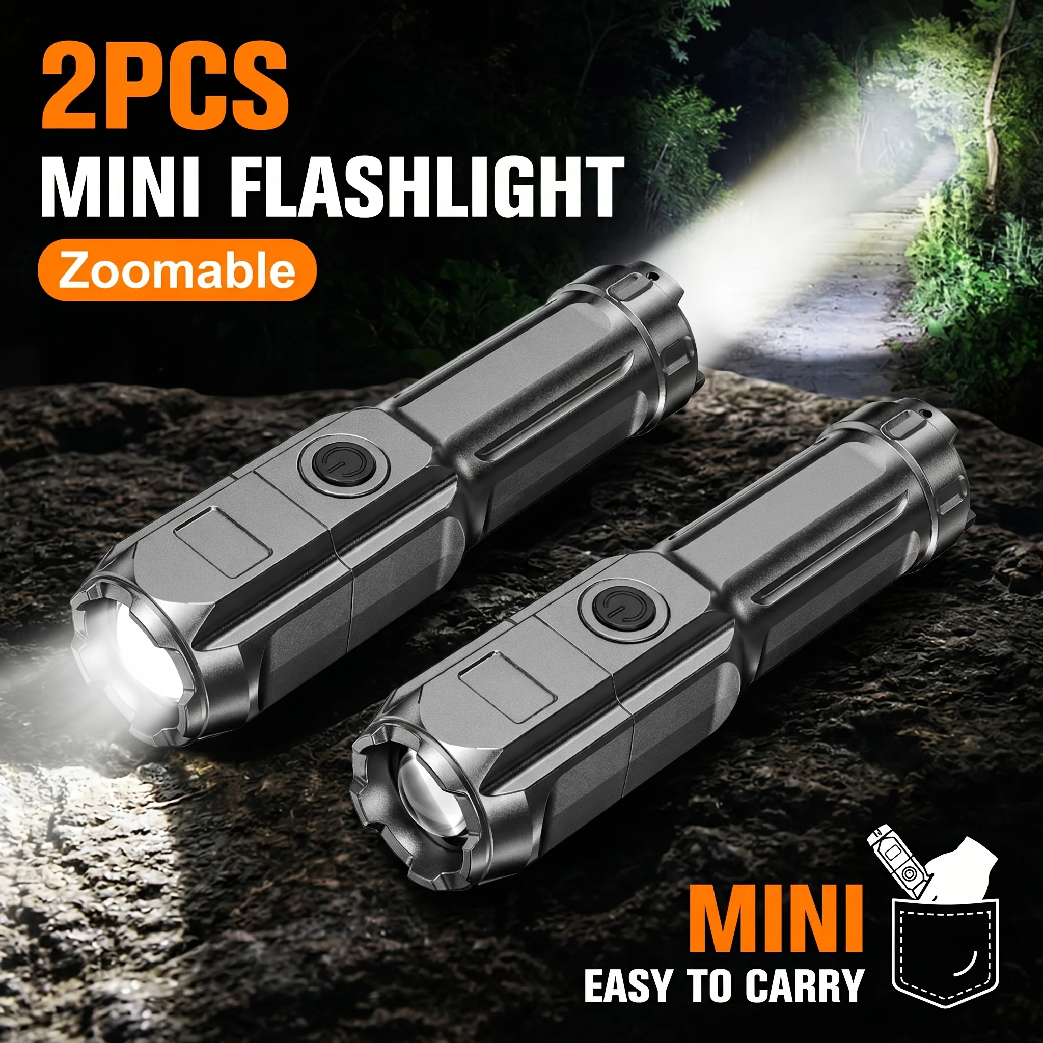 1-5PCS Powerful LED Handheld Flashlight USB Rechargeable Tactical Zoom Flashlight Outdoor Camping Fishing Hunting Torches