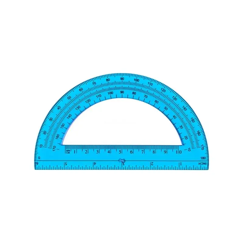 5Pcs Plastic Protractor for Geometry Drafting, 180 Degrees Math Protractors, 6Inch Protractors Dropship