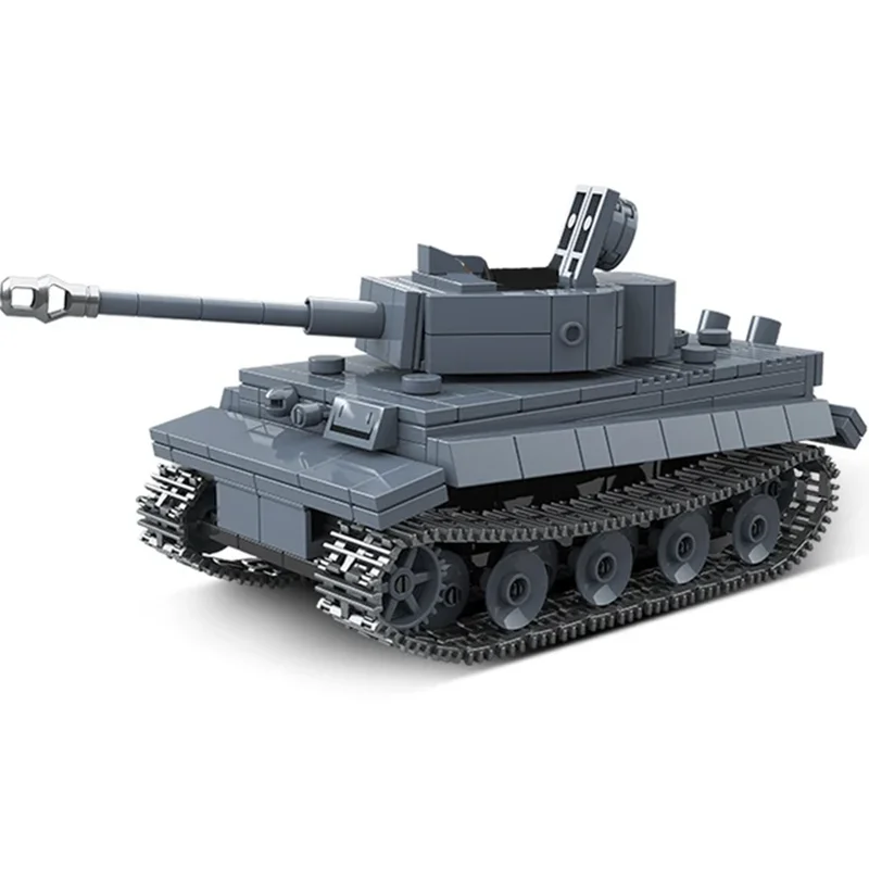 WW2 Classics Track Tank Panzerkampfwagen VI Ausf. E Tiger I Building Block Kit Military Model Bricks Child Toys Gifts Collection