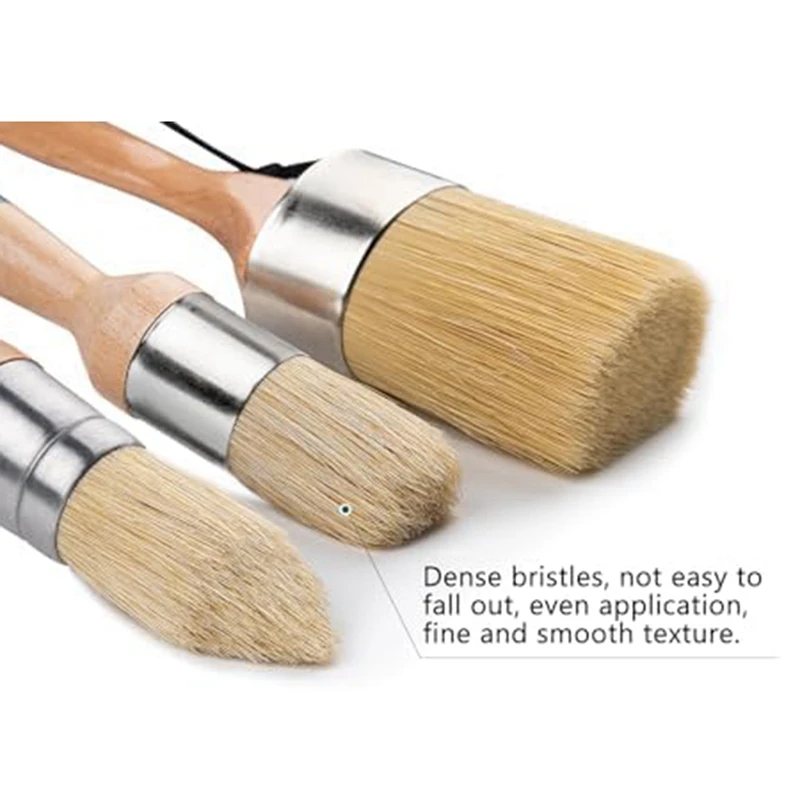 4PCS Chalk And Wax Paint Brush Wax Brush For Chalk Paint, Furniture Paint, Acrylic Paint