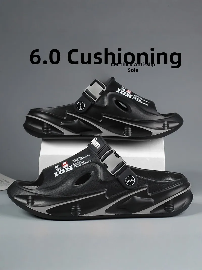 

Casual Men's Sandals Summer Youth Slip-On Outdoor Wear Beach Slippers Thick Bottom Low Heel EVA Comfortable Flat Sandals