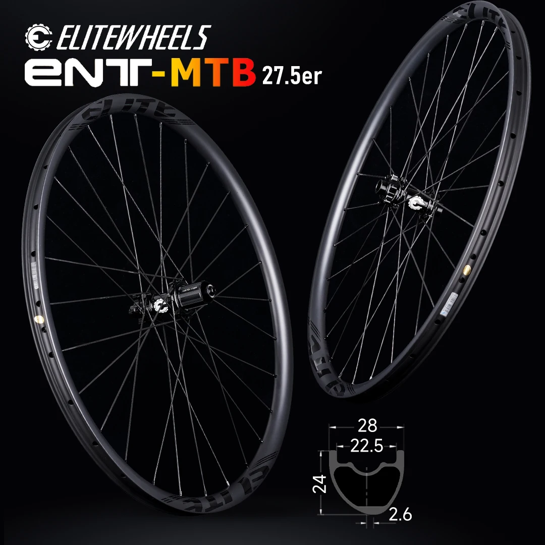 ELITEWEELS 27.5er MTB Carbon Wheel Set Race 12 Types of Rim Cross Country All Mountain Trail XC M11 Straight Pull Wheel 