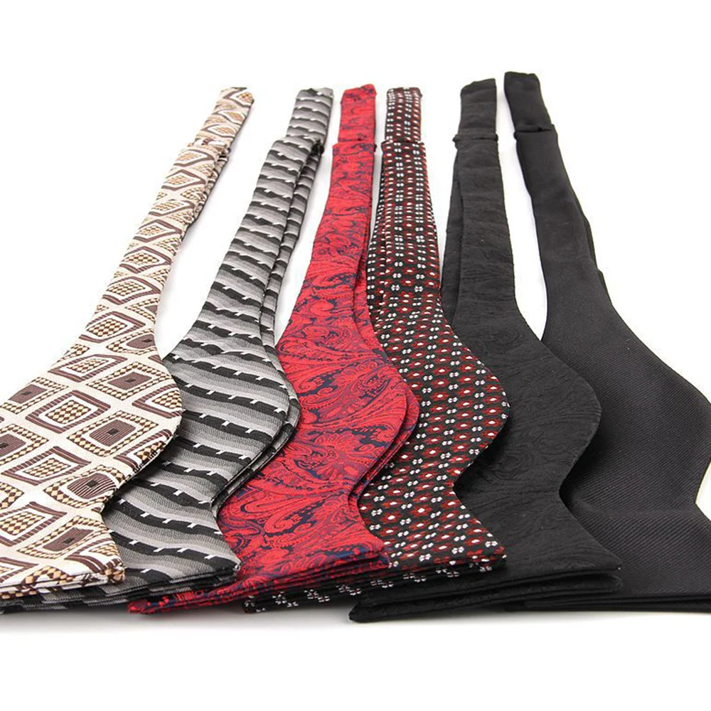 Mens Paisley Zelf Bowtie Mode Jacquard Effen Kleur Bowtie Verstelbare Bow Tie Formele Papillon Voor Mannen Pak Accessoires