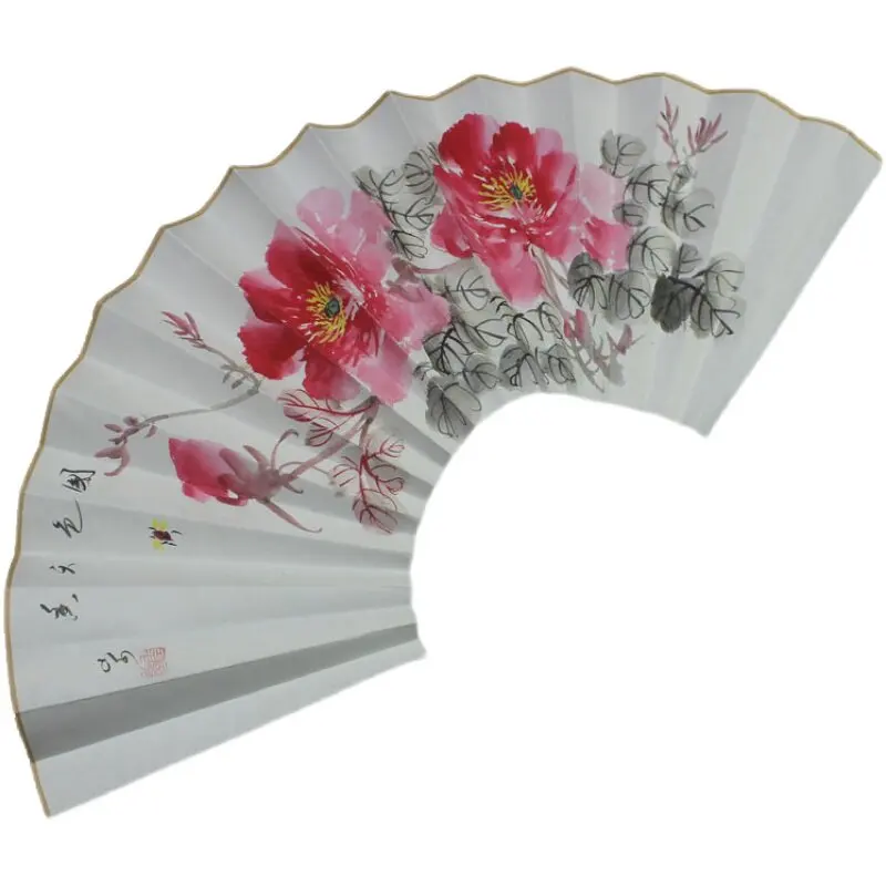 Hand Painted Blank Gold Fleck Folding Fan Surface for Calligraphy Painting Craft Supply Chinese Style Sprinkled Fan Surface