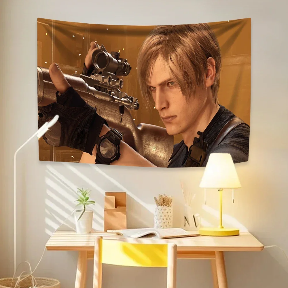 Tapiz de bandera americana de Leon Kennedys, 4 agujeros, Hippie, decoración del hogar, estética, colgante de pared, dormitorio, fondo, regalo de cumpleaños