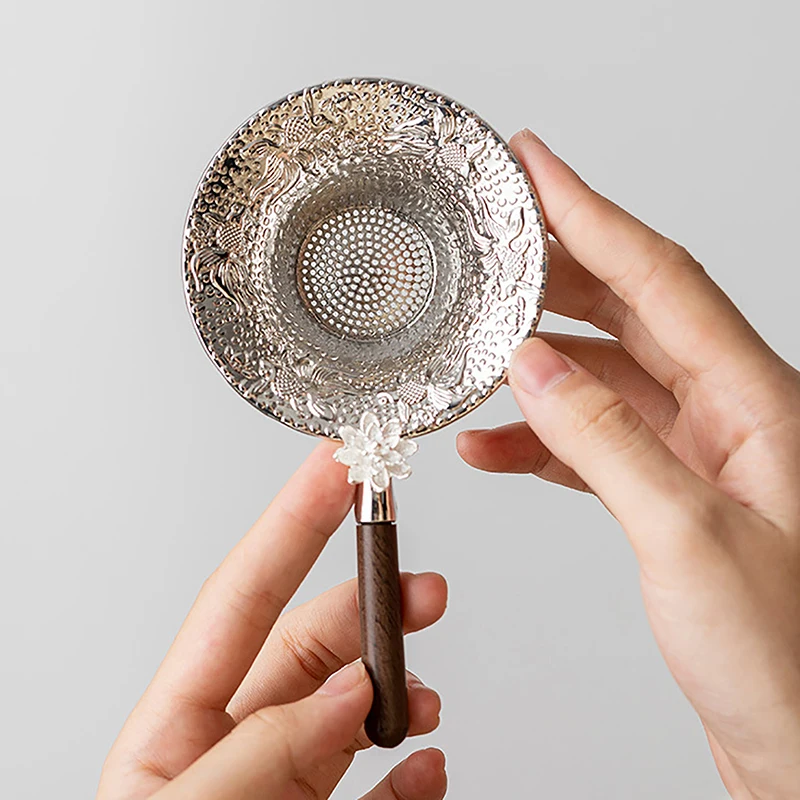 شبكة معدنية مصفاة شاي الفولاذ المقاوم للصدأ تصفية غربال Teaware الدانتيل الشاي استنزاف مفيدة الشاي Infusers اكسسوارات المطبخ #2