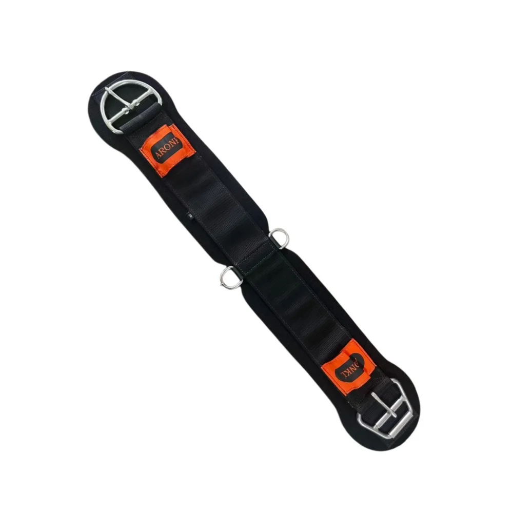 anti-slip-rubber-horse-girth-28-30-32-inch-contoured-saddle-cinch-with-stainless-steel-buckles-d-ring-equestrian-dressage-trail